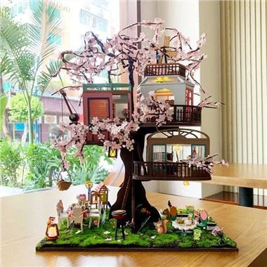 Hongda 2022 нов дизайн Къща за кукли в японски стил Sakura Tree House