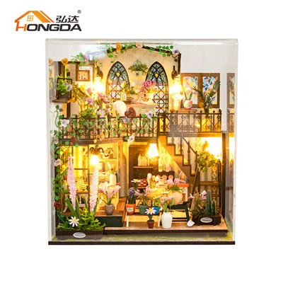 Дървена къща за кукли Flower House