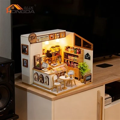 Тематична дървена къща за кукли Milk Tea Shop